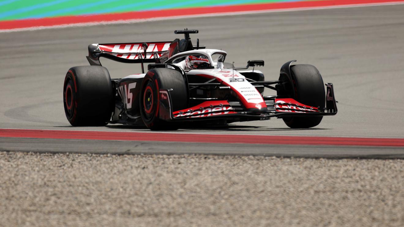 BARCELONA, SPAIN - JUNE 04: Kevin Magnussen of Denmark driving the (20) Haas F1 VF-23 Ferrari on a formation lap prior to the F1 Grand Prix of Spain at Circuit de Barcelona-Catalunya on June 04, 2023 in Barcelona, Spain. (Photo by Adam Pretty/Getty Images)