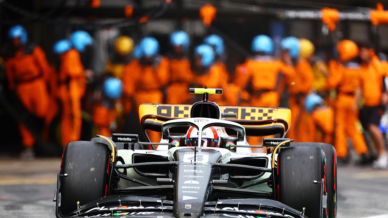BARCELONA, SPAIN - JUNE 04: Lando Norris of Great Britain driving the (4) McLaren MCL60 Mercedes in the Pitlane during the F1 Grand Prix of Spain at Circuit de Barcelona-Catalunya on June 04, 2023 in Barcelona, Spain. (Photo by Mark Thompson/Getty Images)