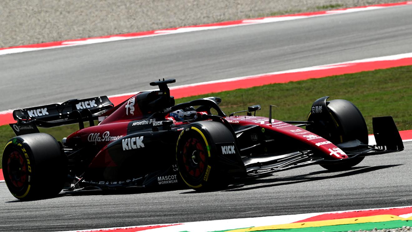 BARCELONA, SPAIN - JUNE 02: Valtteri Bottas of Finland driving the (77) Alfa Romeo F1 C43 Ferrari on track during practice ahead of the F1 Grand Prix of Spain at Circuit de Barcelona-Catalunya on June 02, 2023 in Barcelona, Spain. (Photo by David Ramos/Getty Images)