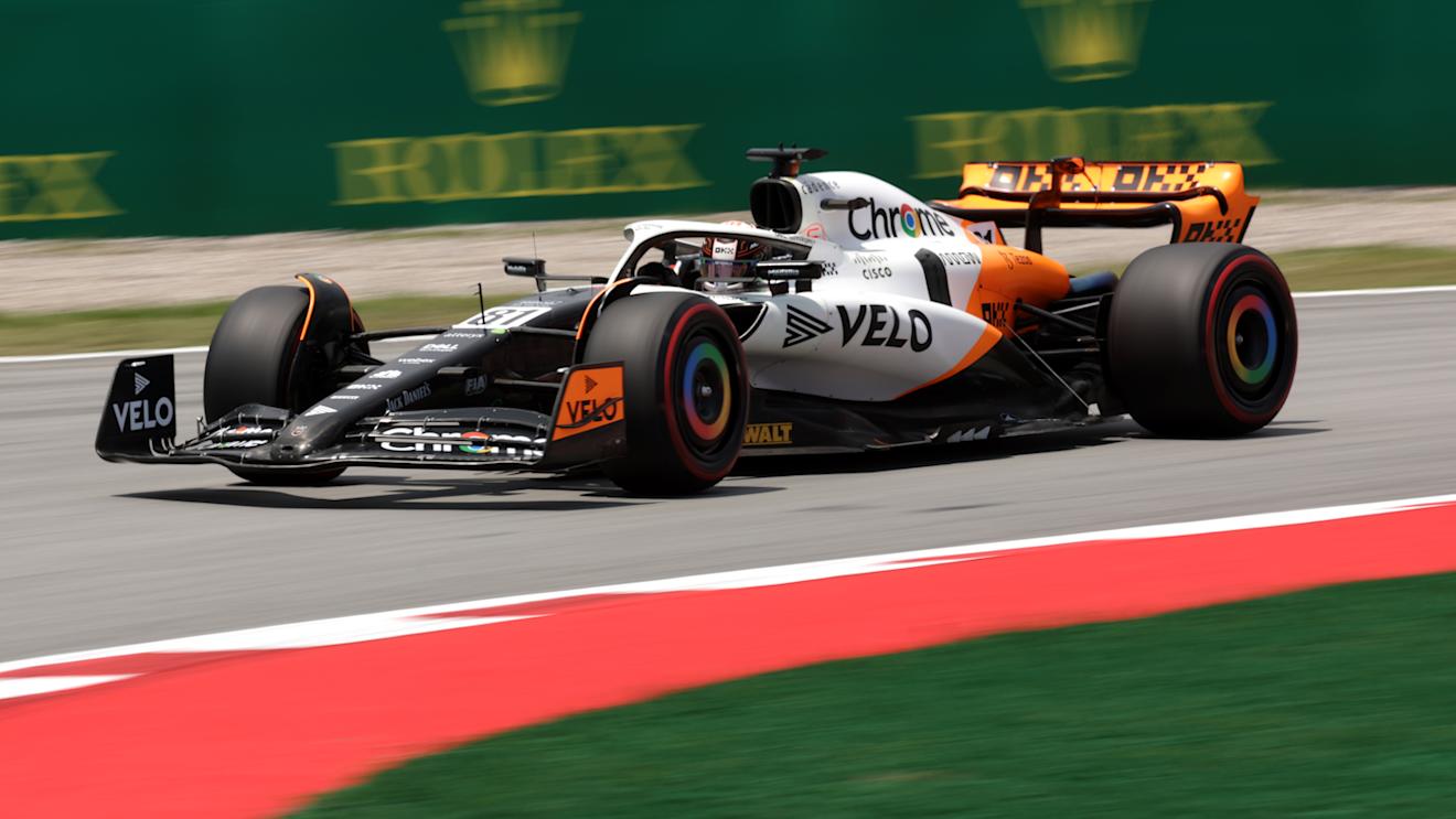 BARCELONA, SPAIN - JUNE 02: Oscar Piastri of Australia driving the (81) McLaren MCL60 Mercedes on track during practice ahead of the F1 Grand Prix of Spain at Circuit de Barcelona-Catalunya on June 02, 2023 in Barcelona, Spain. (Photo by Adam Pretty/Getty Images)