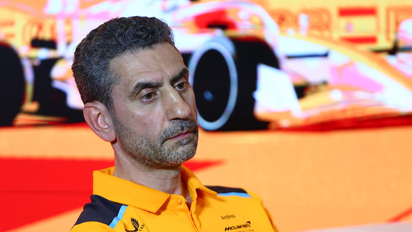 BARCELONA, SPAIN - JUNE 02: McLaren Team Principal Andrea Stella attends the Team Principals Press Conference during practice ahead of the F1 Grand Prix of Spain at Circuit de Barcelona-Catalunya on June 02, 2023 in Barcelona, Spain. (Photo by Dan Istitene/Getty Images)