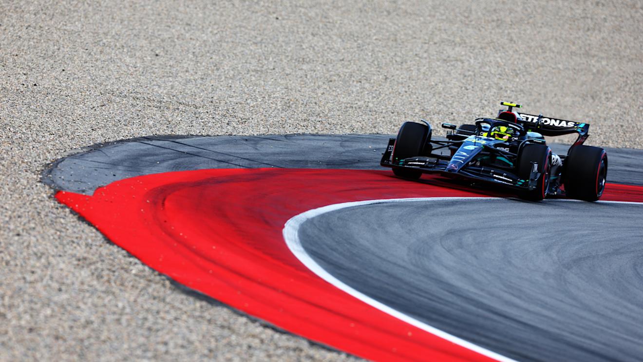 BARCELONA, SPAIN - JUNE 02: Lewis Hamilton of Great Britain driving the (44) Mercedes AMG Petronas F1 Team W14 on track during practice ahead of the F1 Grand Prix of Spain at Circuit de Barcelona-Catalunya on June 02, 2023 in Barcelona, Spain. (Photo by Mark Thompson/Getty Images)
