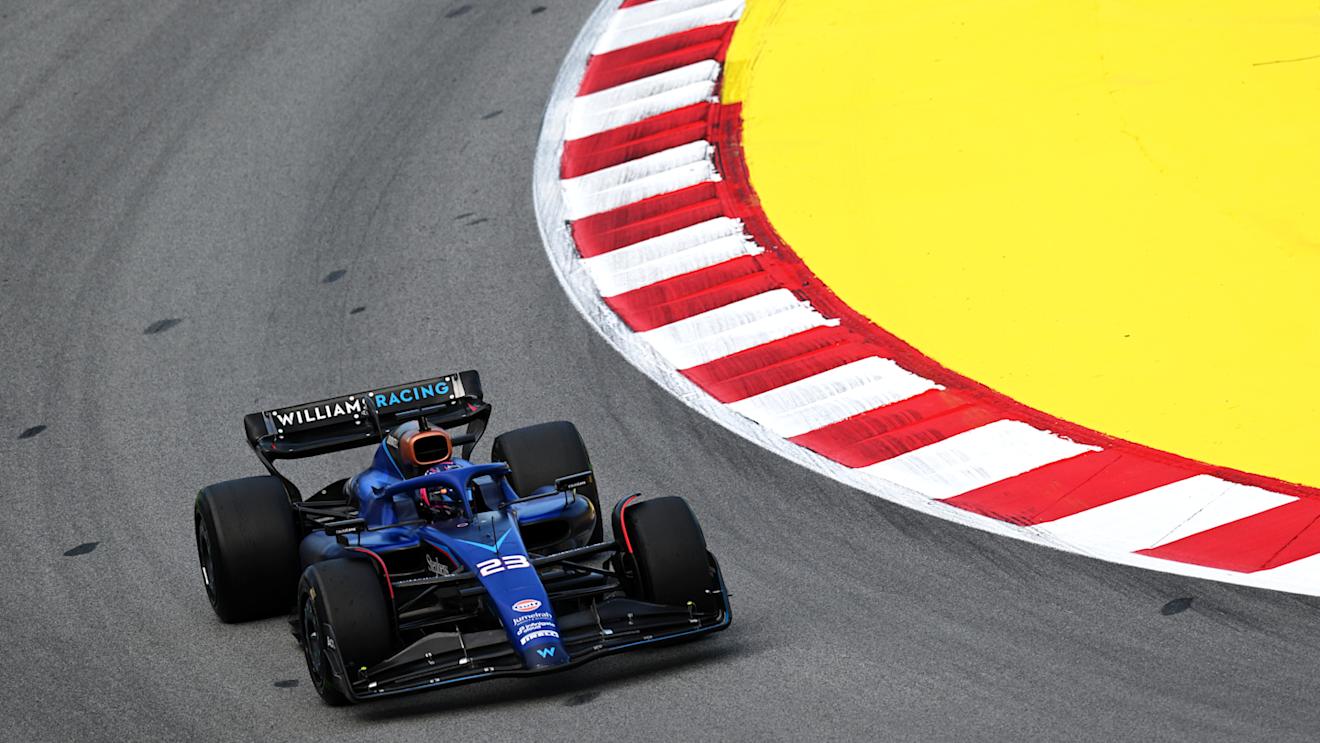 BARCELONA, SPAIN - JUNE 02: Alexander Albon of Thailand driving the (23) Williams FW45 Mercedes on track during practice ahead of the F1 Grand Prix of Spain at Circuit de Barcelona-Catalunya on June 02, 2023 in Barcelona, Spain. (Photo by David Ramos/Getty Images)