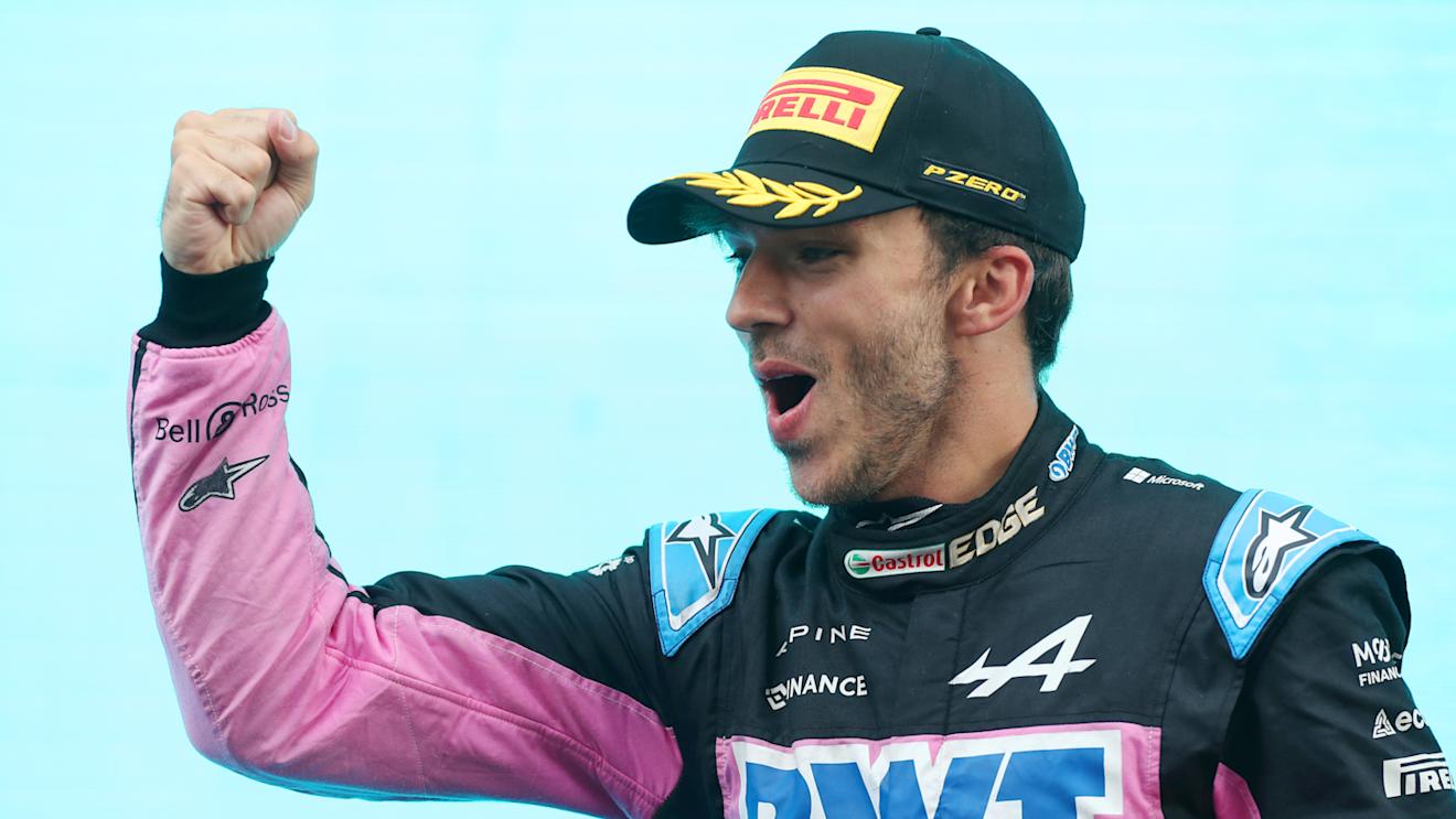 ZANDVOORT, NETHERLANDS - AUGUST 27: Third placed Pierre Gasly of France and Alpine F1 celebrates on the podium during the F1 Grand Prix of The Netherlands at Circuit Zandvoort on August 27, 2023 in Zandvoort, Netherlands. (Photo by Peter Fox/Getty Images)