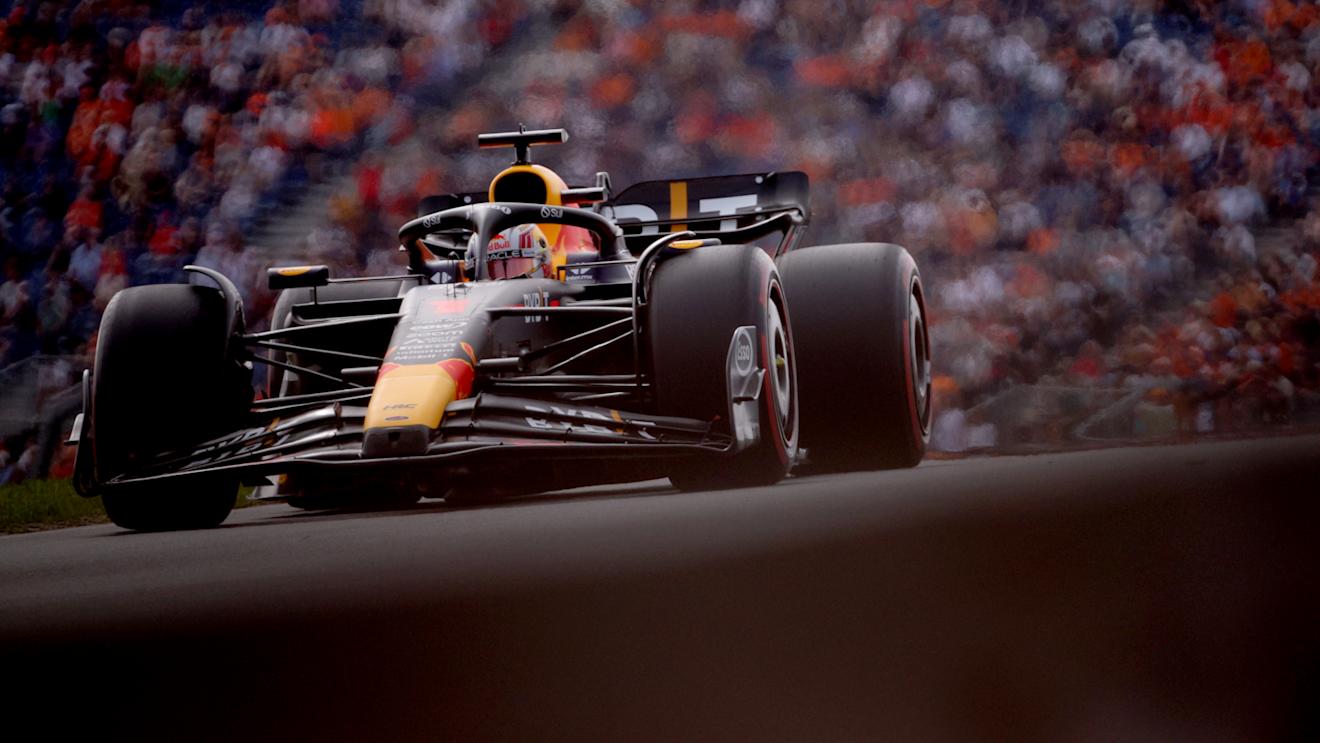 ZANDVOORT, NETHERLANDS - AUGUST 25: Max Verstappen of the Netherlands driving the (1) Oracle Red Bull Racing RB19 on track during practice ahead of the F1 Grand Prix of The Netherlands at Circuit Zandvoort on August 25, 2023 in Zandvoort, Netherlands. (Photo by Dean Mouhtaropoulos/Getty Images)