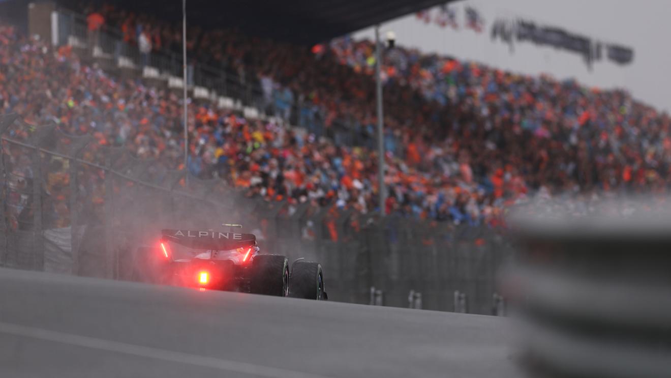 ZANDVOORT, NETHERLANDS - AUGUST 26: Pierre Gasly of France driving the (10) Alpine F1 A523 Renault on track during final practice ahead of the F1 Grand Prix of The Netherlands at Circuit Zandvoort on August 26, 2023 in Zandvoort, Netherlands. (Photo by Dean Mouhtaropoulos/Getty Images)