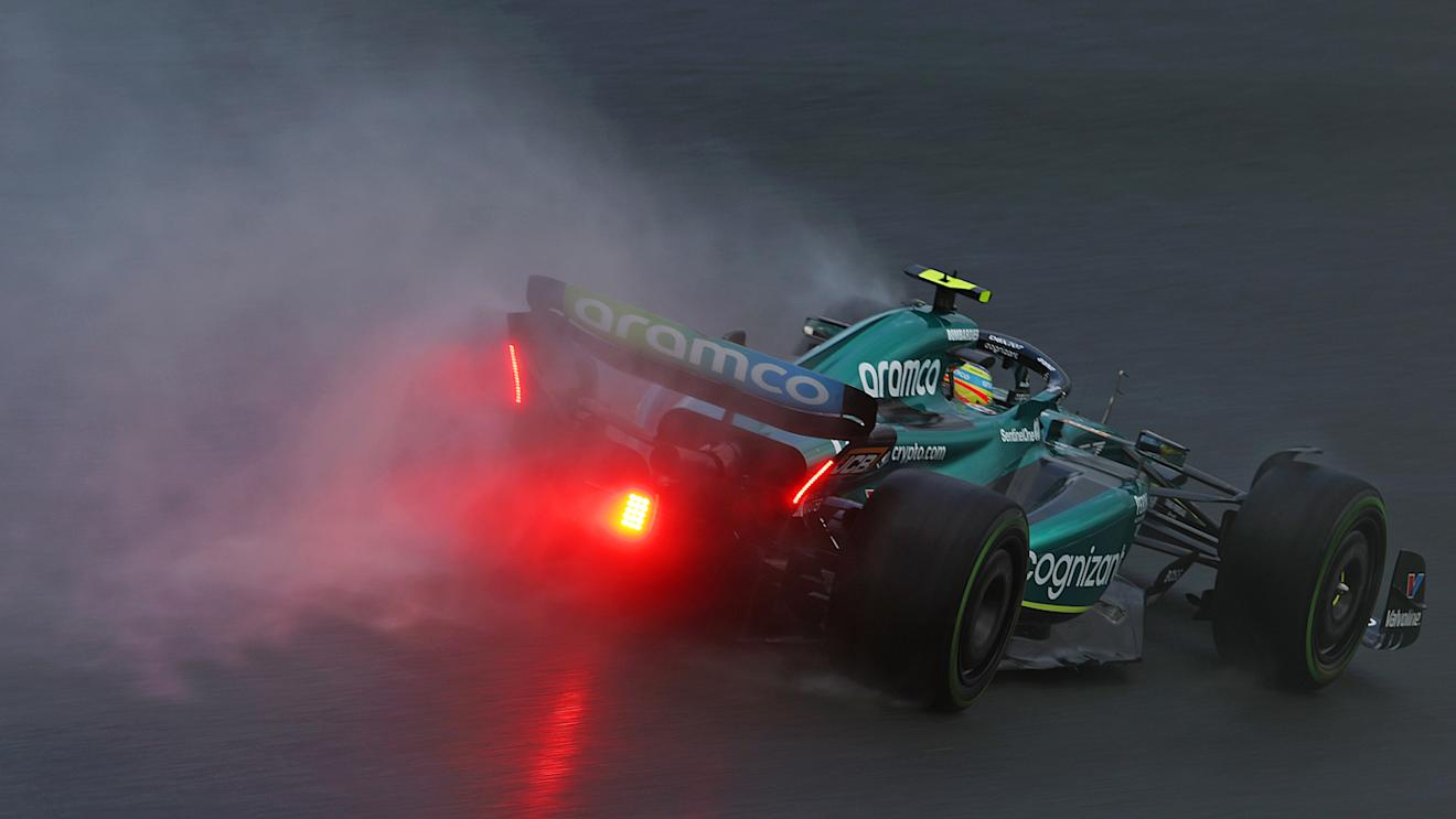 ZANDVOORT, NETHERLANDS - AUGUST 26: Fernando Alonso of Spain driving the (14) Aston Martin AMR23 Mercedes on track during final practice ahead of the F1 Grand Prix of The Netherlands at Circuit Zandvoort on August 26, 2023 in Zandvoort, Netherlands. (Photo by Lars Baron/Getty Images)