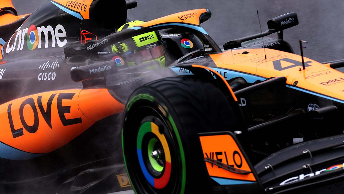 ZANDVOORT, NETHERLANDS - AUGUST 26: Lando Norris of Great Britain driving the (4) McLaren MCL60 Mercedes on track during final practice ahead of the F1 Grand Prix of The Netherlands at Circuit Zandvoort on August 26, 2023 in Zandvoort, Netherlands. (Photo by Dean Mouhtaropoulos/Getty Images)