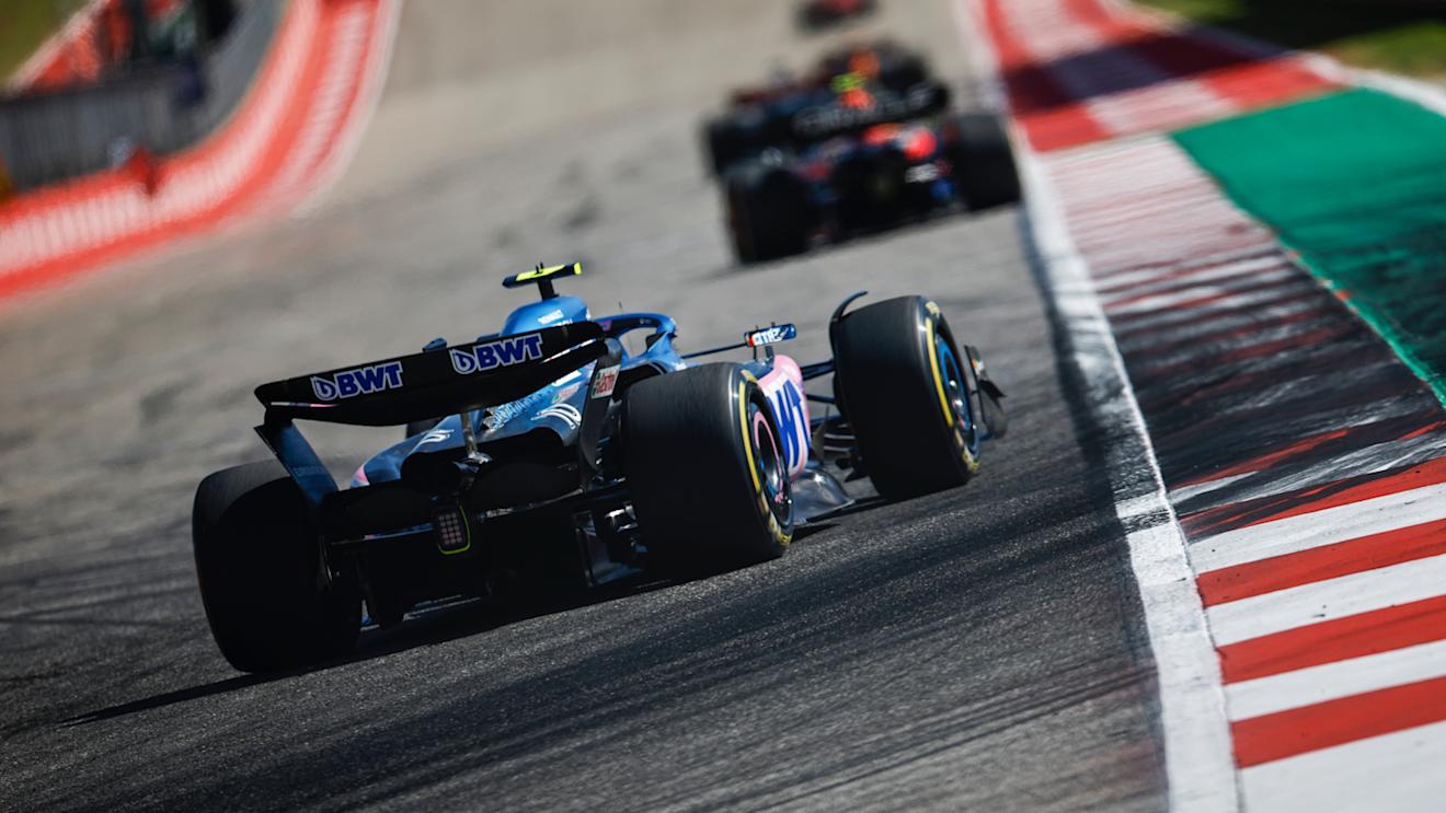 AUSTIN, TEXAS - OCTOBER 22: Pierre Gasly of France driving the (10) Alpine F1 A523 Renault on track during the F1 Grand Prix of United States at Circuit of The Americas on October 22, 2023 in Austin, Texas. (Photo by Chris Graythen/Getty Images)