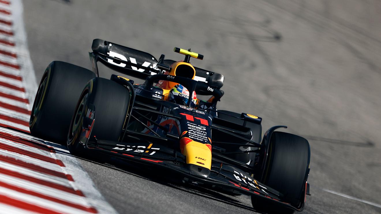 AUSTIN, TEXAS - OCTOBER 22: Sergio Perez of Mexico driving the (11) Oracle Red Bull Racing RB19 on track during the F1 Grand Prix of United States at Circuit of The Americas on October 22, 2023 in Austin, Texas. (Photo by Chris Graythen/Getty Images)