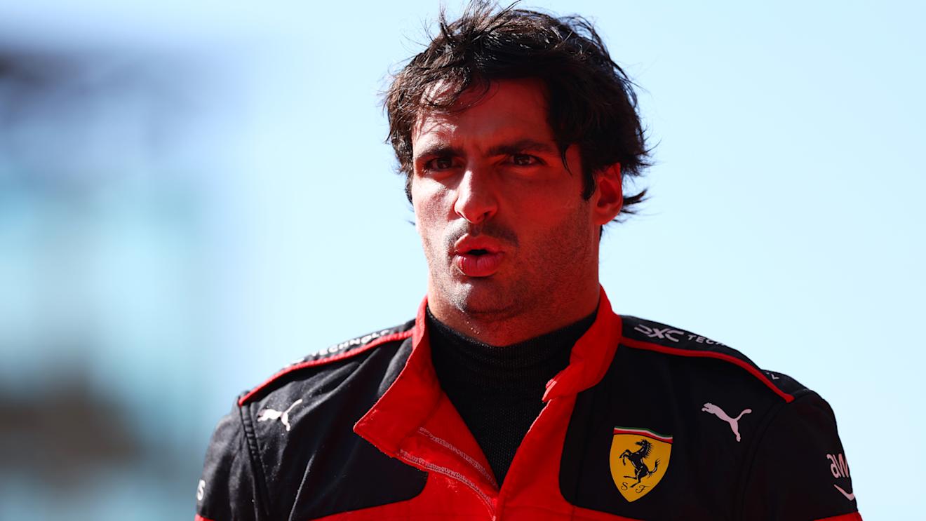 AUSTIN, TEXAS - OCTOBER 22: Fourth placed Carlos Sainz of Spain and Ferrari reacts in parc ferme during the F1 Grand Prix of United States at Circuit of The Americas on October 22, 2023 in Austin, Texas. (Photo by Dan Istitene - Formula 1/Formula 1 via Getty Images)