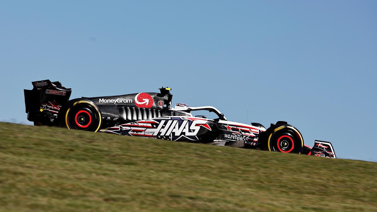 AUSTIN, TEXAS - OCTOBER 20: Nico Hulkenberg of Germany driving the (27) Haas F1 VF-23 Ferrari on track during practice ahead of the F1 Grand Prix of United States at Circuit of The Americas on October 20, 2023 in Austin, Texas. (Photo by Chris Graythen/Getty Images)