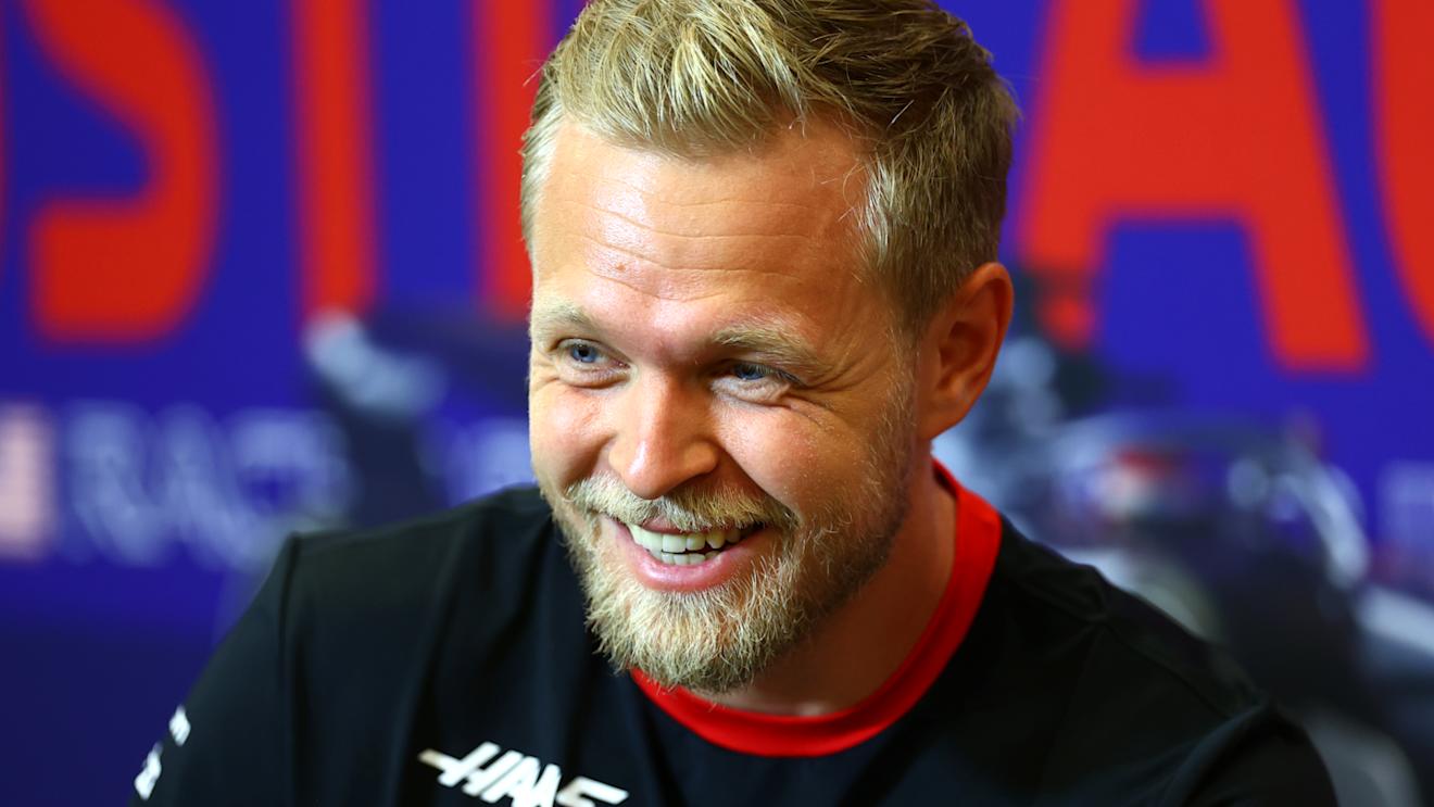 AUSTIN, TEXAS - OCTOBER 19: Kevin Magnussen of Denmark and Haas F1 attends the Drivers Press Conference during previews ahead of the F1 Grand Prix of United States at Circuit of The Americas on October 19, 2023 in Austin, Texas. (Photo by Dan Istitene/Getty Images)