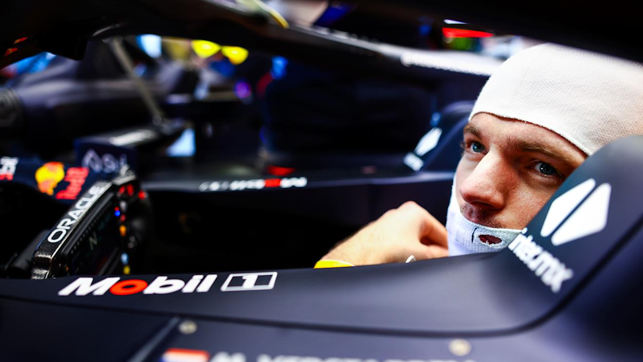 MELBOURNE, AUSTRALIA - MARCH 22: Max Verstappen of the Netherlands and Oracle Red Bull Racing prepares to drive in the garage during practice ahead of the F1 Grand Prix of Australia at Albert Park Circuit on March 22, 2024 in Melbourne, Australia. (Photo by Mark Thompson/Getty Images)