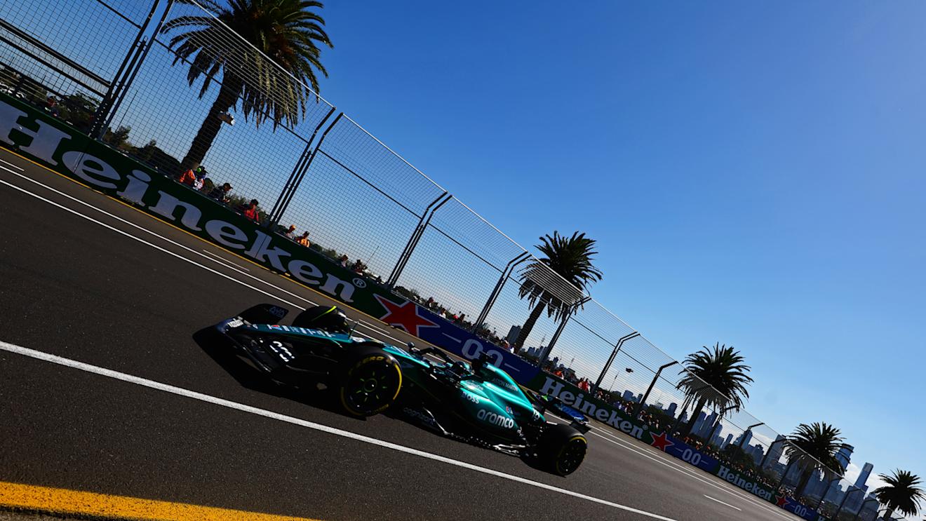 MELBOURNE, AUSTRALIA - MARCH 22: Lance Stroll of Canada driving the (18) Aston Martin AMR24 Mercedes on track during practice ahead of the F1 Grand Prix of Australia at Albert Park Circuit on March 22, 2024 in Melbourne, Australia. (Photo by Mark Thompson/Getty Images)