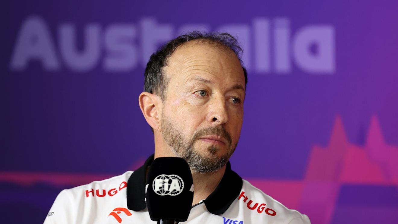 MELBOURNE, AUSTRALIA - MARCH 22: Peter Bayer, CEO of Visa Cash App RB attends the Team Principals Press Conference during practice ahead of the F1 Grand Prix of Australia at Albert Park Circuit on March 22, 2024 in Melbourne, Australia. (Photo by Robert Cianflone/Getty Images)