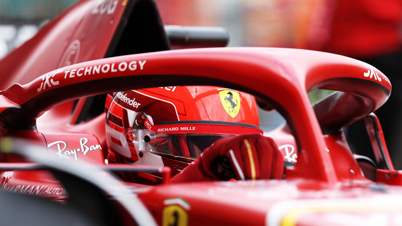 MELBOURNE, AUSTRALIA - MARCH 23: Charles Leclerc of Monaco and Ferrari prepares to drive in the Pitlane during final practice ahead of the F1 Grand Prix of Australia at Albert Park Circuit on March 23, 2024 in Melbourne, Australia. (Photo by Robert Cianflone/Getty Images)