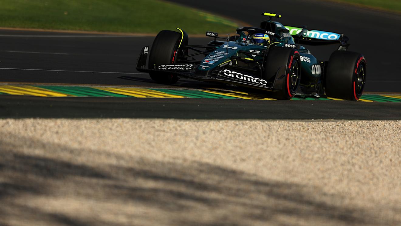 MELBOURNE, AUSTRALIA - MARCH 23: Fernando Alonso of Spain driving the (14) Aston Martin AMR24 Mercedes on track during qualifying ahead of the F1 Grand Prix of Australia at Albert Park Circuit on March 23, 2024 in Melbourne, Australia. (Photo by Mike Owen - Formula 1/Formula 1 via Getty Images)