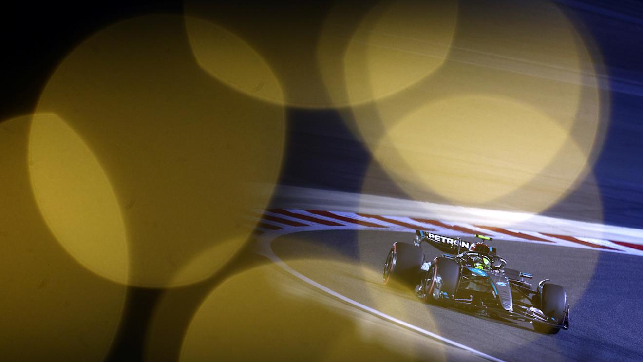 BAHRAIN, BAHRAIN - FEBRUARY 29: Lewis Hamilton of Great Britain driving the (44) Mercedes AMG Petronas F1 Team W15 on track during practice ahead of the F1 Grand Prix of Bahrain at Bahrain International Circuit on February 29, 2024 in Bahrain, Bahrain. (Photo by Clive Rose/Getty Images)
