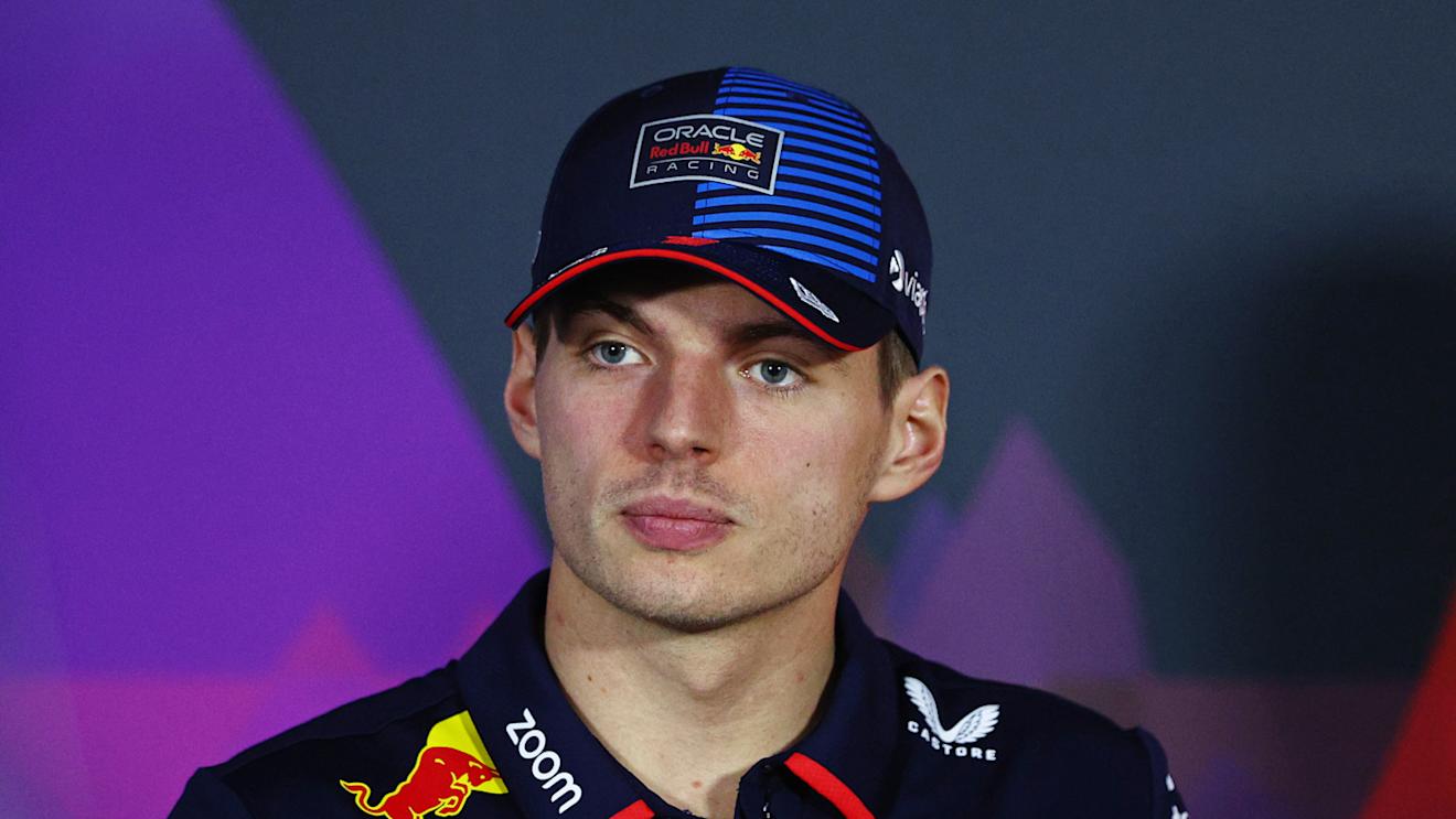 BAHRAIN, BAHRAIN - FEBRUARY 28: Max Verstappen of the Netherlands and Oracle Red Bull Racing attends the Drivers Press Conference during previews ahead of the F1 Grand Prix of Bahrain at Bahrain International Circuit on February 28, 2024 in Bahrain, Bahrain. (Photo by Clive Rose/Getty Images)