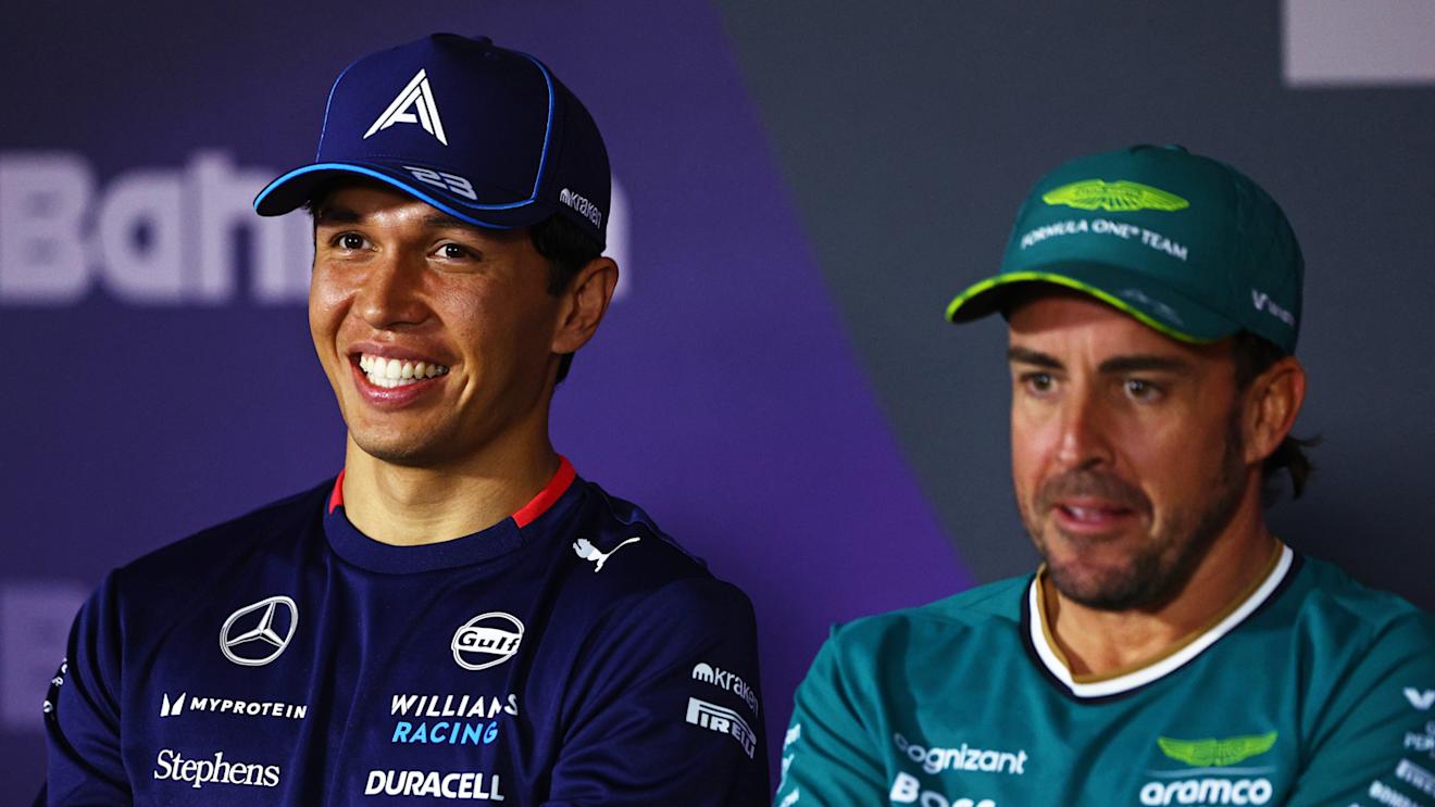 BAHRAIN, BAHRAIN - FEBRUARY 28: Alexander Albon of Thailand and Williams reacts in the Drivers Press Conference during previews ahead of the F1 Grand Prix of Bahrain at Bahrain International Circuit on February 28, 2024 in Bahrain, Bahrain. (Photo by Clive Rose/Getty Images)