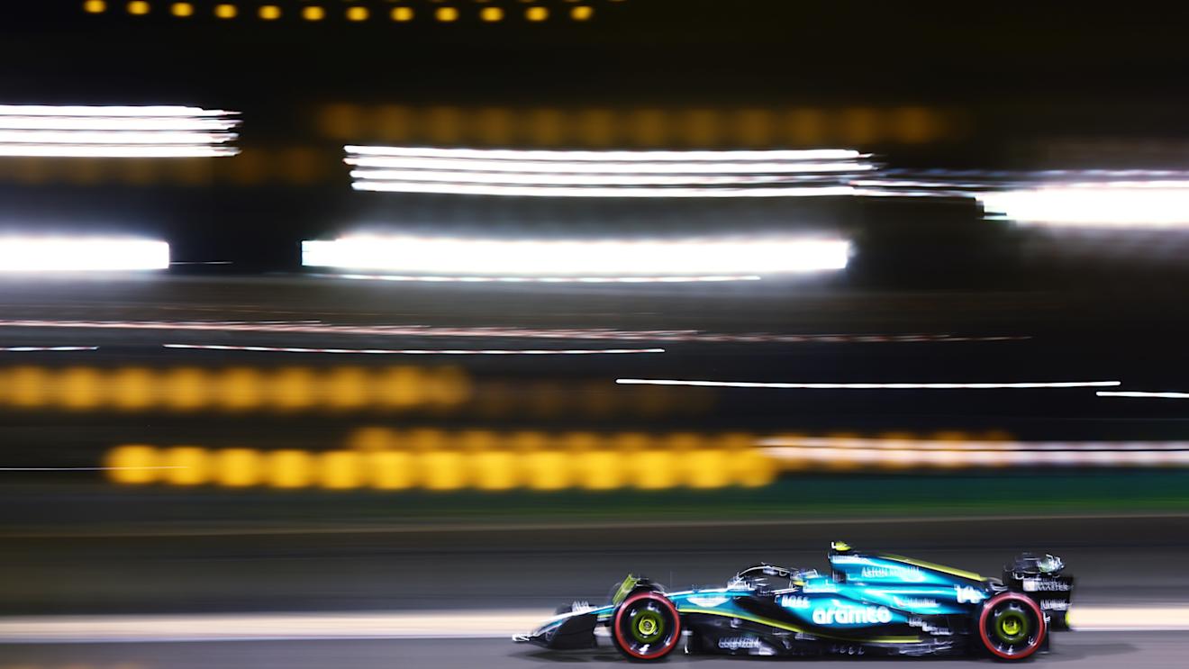 BAHRAIN, BAHRAIN - MARCH 01: Fernando Alonso of Spain driving the (14) Aston Martin AMR24 Mercedes on track during qualifying ahead of the F1 Grand Prix of Bahrain at Bahrain International Circuit on March 01, 2024 in Bahrain, Bahrain. (Photo by Clive Rose/Getty Images)