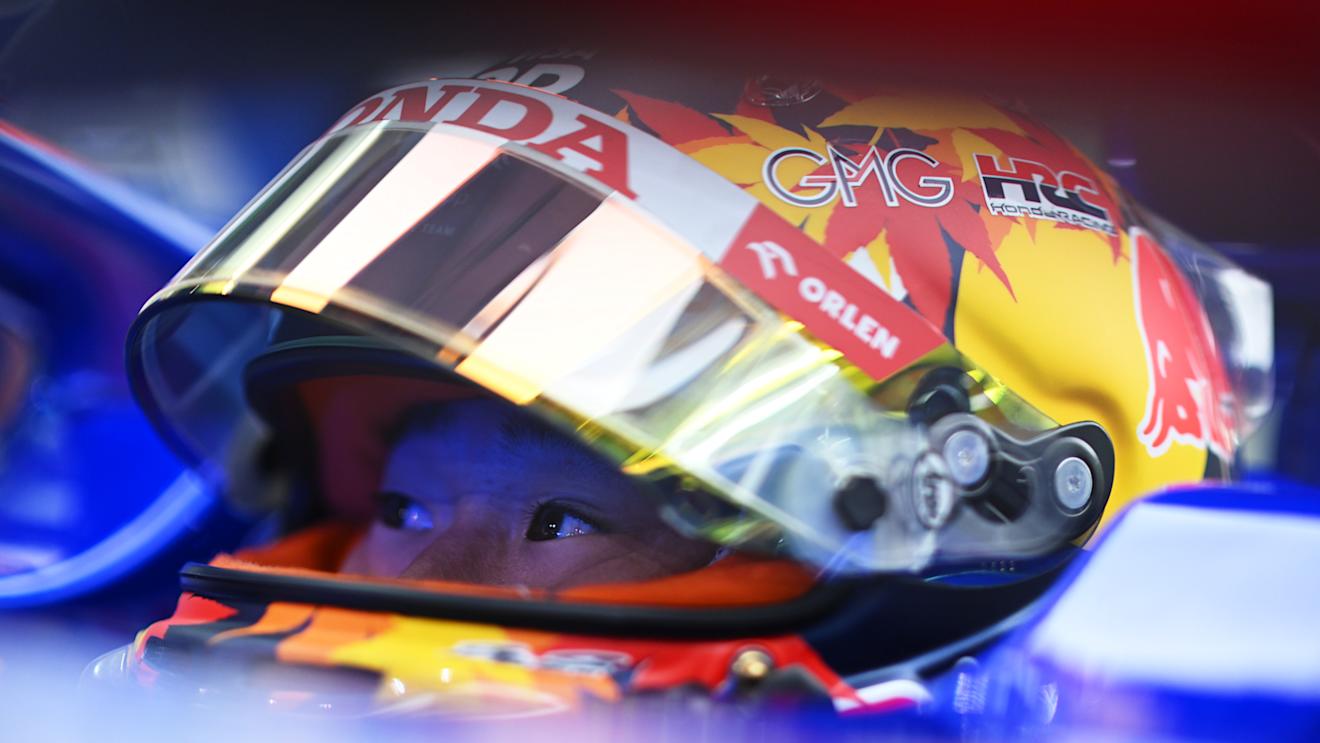 BAHRAIN, BAHRAIN - MARCH 01: Yuki Tsunoda of Japan and Visa Cash App RB prepares to drive in the garage during qualifying ahead of the F1 Grand Prix of Bahrain at Bahrain International Circuit on March 01, 2024 in Bahrain, Bahrain. (Photo by Rudy Carezzevoli/Getty Images)