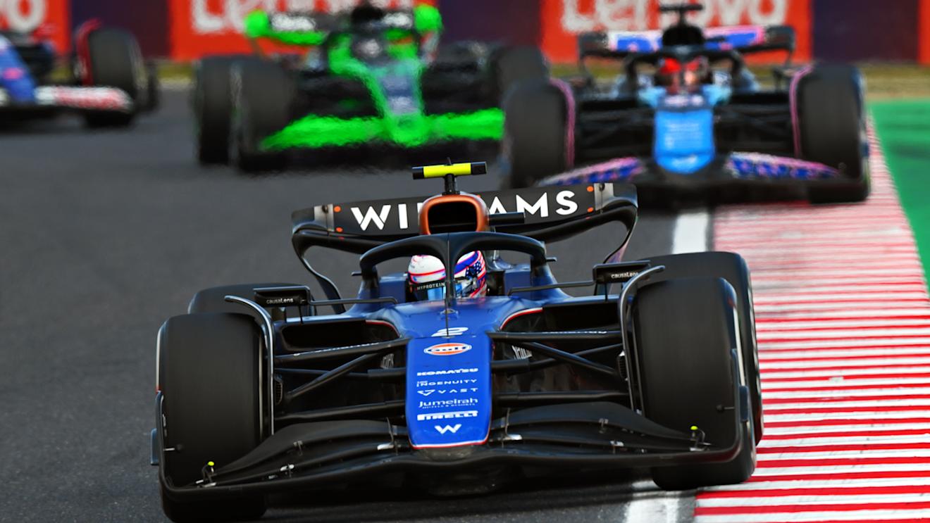 SUZUKA, JAPAN - APRIL 07: Logan Sargeant of United States driving the (2) Williams FW46 Mercedes on track during the F1 Grand Prix of Japan at Suzuka International Racing Course on April 07, 2024 in Suzuka, Japan. (Photo by Clive Mason/Getty Images)