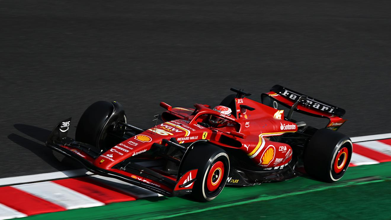 SUZUKA, JAPAN - APRIL 07: Charles Leclerc of Monaco driving the (16) Ferrari SF-24 on track during the F1 Grand Prix of Japan at Suzuka International Racing Course on April 07, 2024 in Suzuka, Japan. (Photo by Clive Mason/Getty Images)