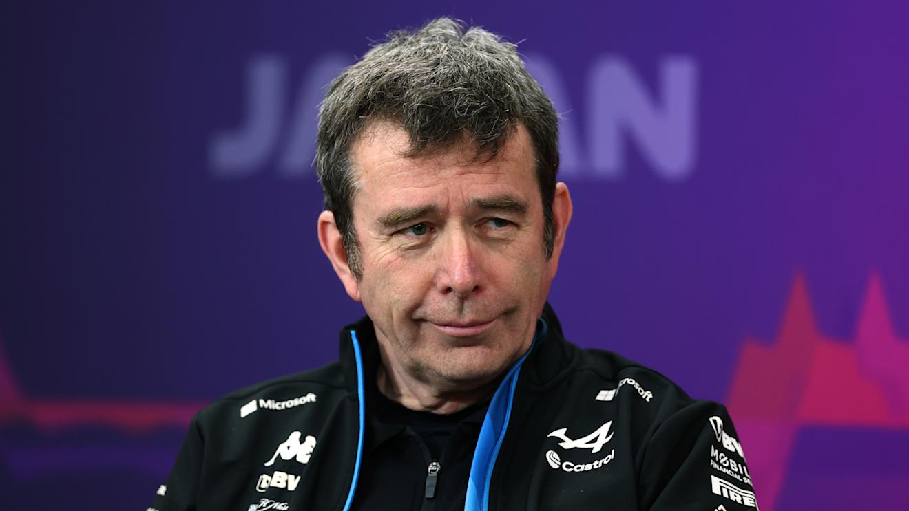 SUZUKA, JAPAN - APRIL 05: Bruno Famin, Team Principal of Alpine F1 attends the Team Principals Press Conference during practice ahead of the F1 Grand Prix of Japan at Suzuka International Racing Course on April 05, 2024 in Suzuka, Japan. (Photo by Bryn Lennon/Getty Images)