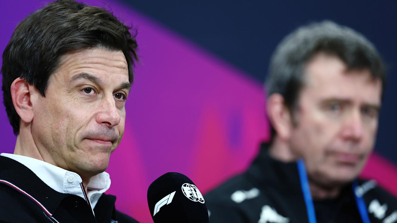 SUZUKA, JAPAN - APRIL 05: Mercedes GP Executive Director Toto Wolff attends the Team Principals Press Conference during practice ahead of the F1 Grand Prix of Japan at Suzuka International Racing Course on April 05, 2024 in Suzuka, Japan. (Photo by Bryn Lennon/Getty Images)