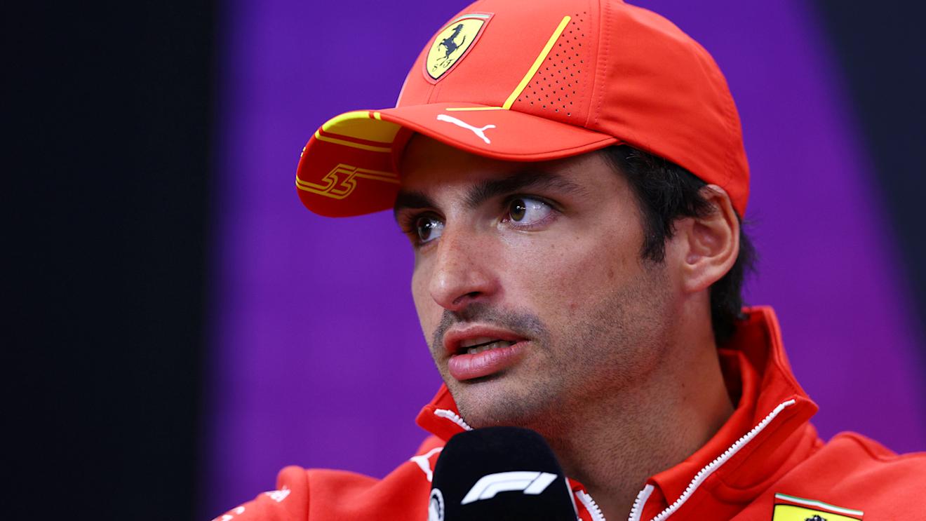 SUZUKA, JAPAN - APRIL 04: Carlos Sainz of Spain and Ferrari attends the Drivers Press Conference during previews ahead of the F1 Grand Prix of Japan at Suzuka International Racing Course on April 04, 2024 in Suzuka, Japan. (Photo by Clive Rose/Getty Images)