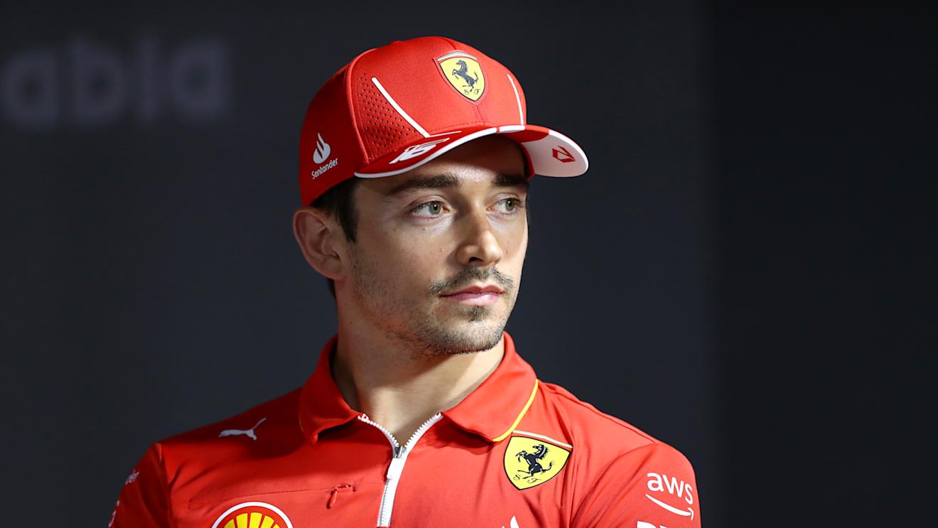 JEDDAH, SAUDI ARABIA - MARCH 06: Charles Leclerc of Monaco and Ferrari attends the Drivers Press Conference during previews ahead of the F1 Grand Prix of Saudi Arabia at Jeddah Corniche Circuit on March 06, 2024 in Jeddah, Saudi Arabia. (Photo by Peter Fox/Getty Images)