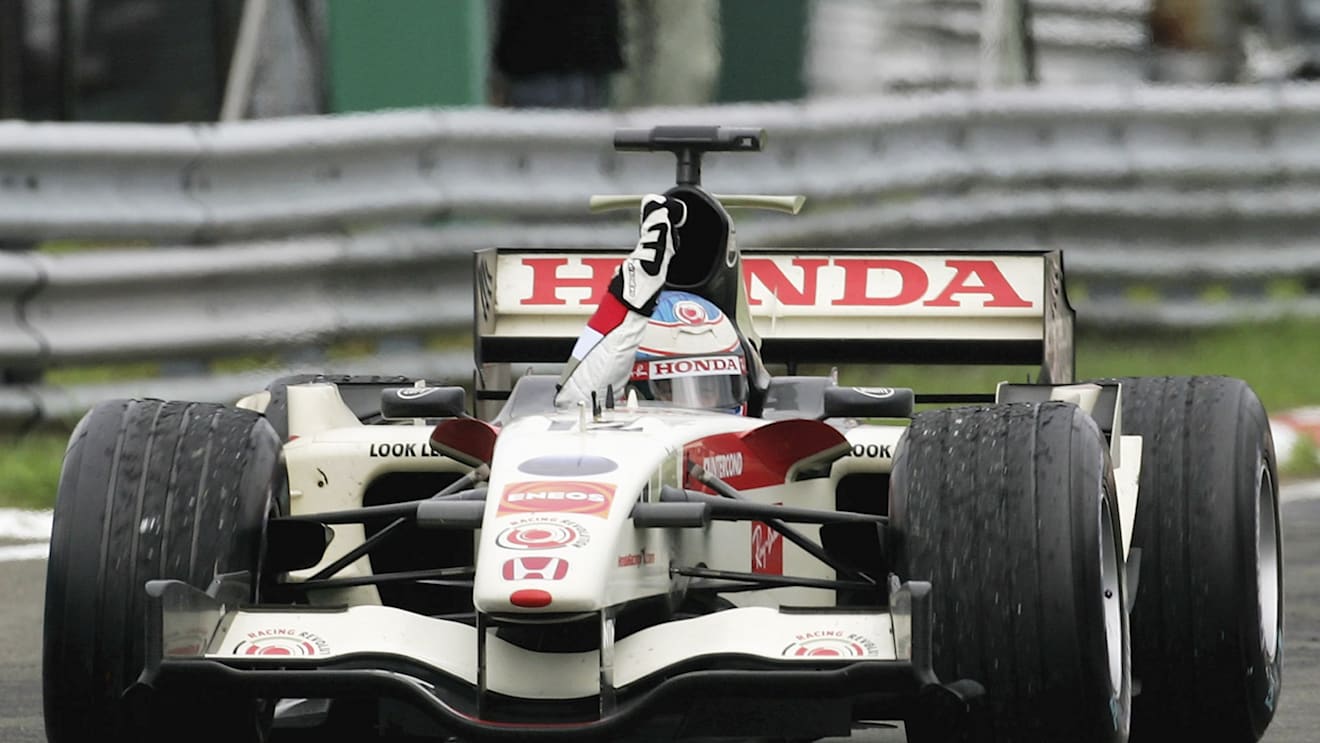 Button joined Ginther and Surtees as a works Honda team race winner in 2006