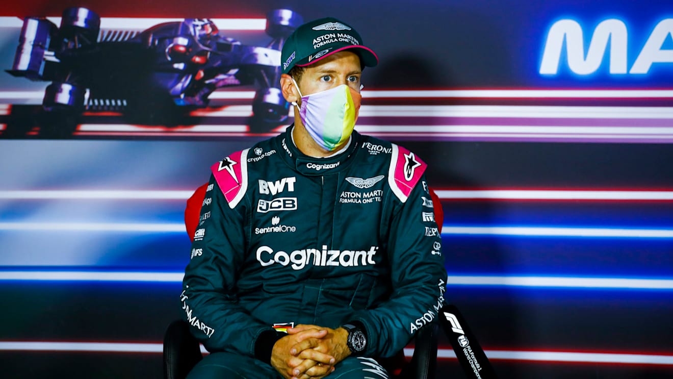VETTEL Sebastian (ger), Aston Martin F1 AMR21, portrait, press conference during the Formula 1 Magyar Nagydij 2021, Hungarian Grand Prix, 11th round of the 2021 FIA Formula One World Championship from July 30 to August 1, 2021 on the Hungaroring, in Mogyorod, near Budapest, Hungary - Photo Xavi Bonilla / DPPI
