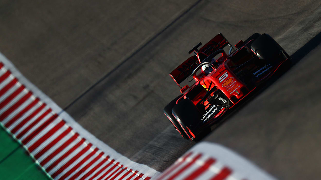 AUSTIN, TEXAS - NOVEMBER 02: Sebastian Vettel of Germany driving the (5) Scuderia Ferrari SF90 on track during qualifying for the F1 Grand Prix of USA at Circuit of The Americas on November 02, 2019 in Austin, Texas. (Photo by Dan Istitene/Getty Images)
