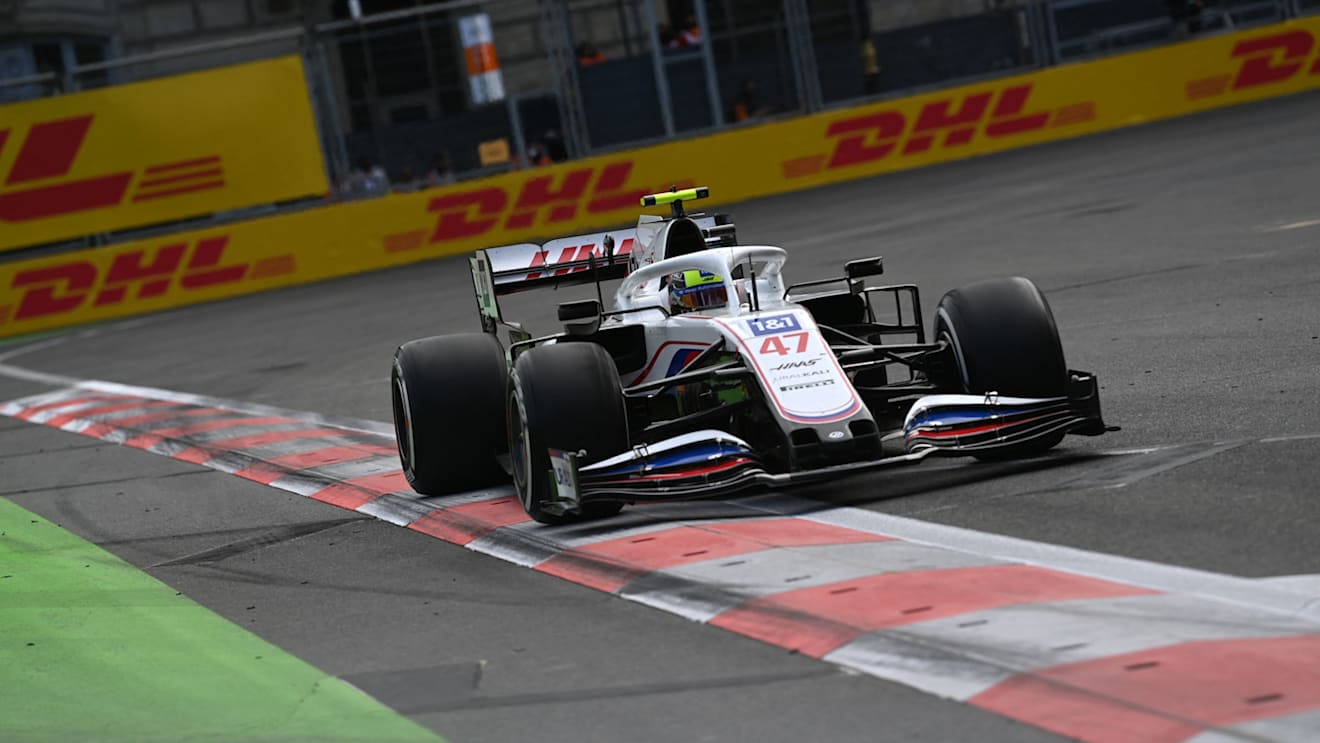 Haas F1's German driver Mick Schumacher steers his car during the Formula One Azerbaijan Grand Prix at the Baku City Circuit in Baku on June 6, 2021. (Photo by OZAN KOSE / AFP) (Photo by OZAN KOSE/AFP via Getty Images)