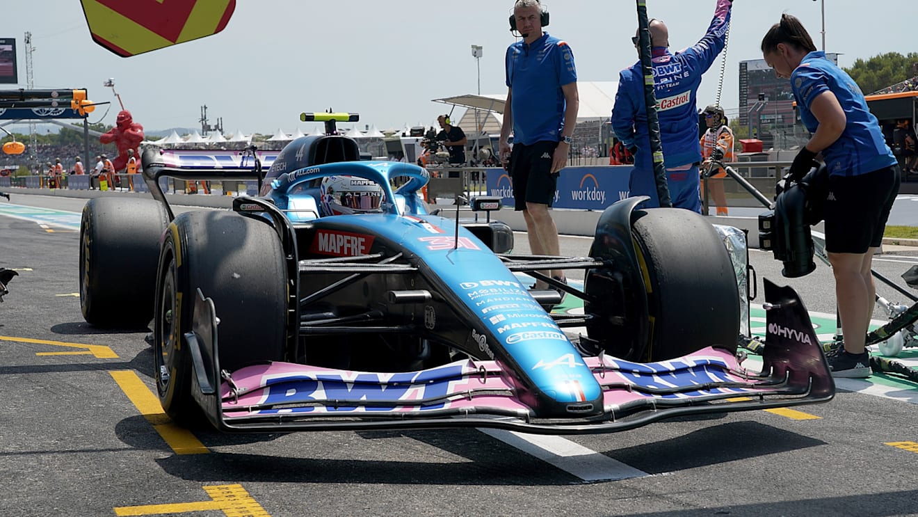 LE CASTELLET, FRANCE - JULY 23: Esteban Ocon (FRA), Alpine F1 takes part in the practice session at the Circuit Paul Ricard ahead of the Formula 1 Lenovo Grand Prix de France in Le Castellet, France on July 22, 2022. (Photo by Hasan Bratic/Anadolu Agency via Getty Images)