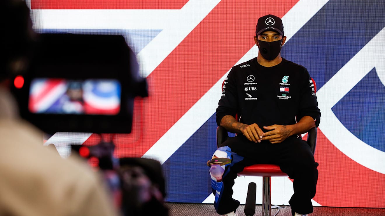 HAMILTON Lewis (gbr), Mercedes AMG F1 GP W11 Hybrid EQ Power+, portrait, qualifying press conference during the Formula 1 Pirelli British Grand Prix 2020, from July 31 to August 02, 2020 on the Silverstone Circuit, in Silverstone, United Kingdom - Photo Xavi Bonilla / DPPI