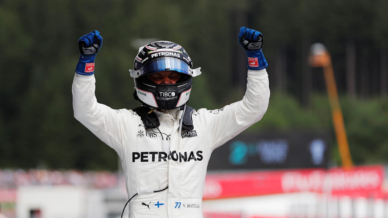 www.sutton-images.com Race winner Valtteri Bottas (FIN) Mercedes AMG F1 celebrates in parc ferme at Formula One World Championship, Rd9, Austrian Grand Prix, Race, Spielberg, Austria, Sunday 9 July 2017. © Sutton Images + 44 1327 352188,Sutton Images + 44 1327 352188