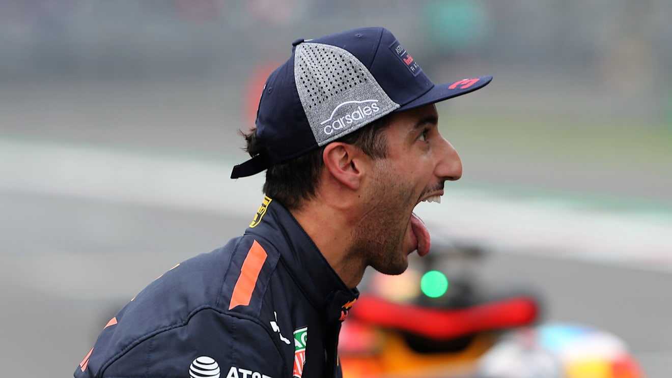 Pole sitter Daniel Ricciardo, Red Bull Racing celebrates at Formula One World Championship, Rd19, Mexican Grand Prix, Qualifying, Circuit Hermanos Rodriguez, Mexico City, Mexico, Saturday 27 October 2018.