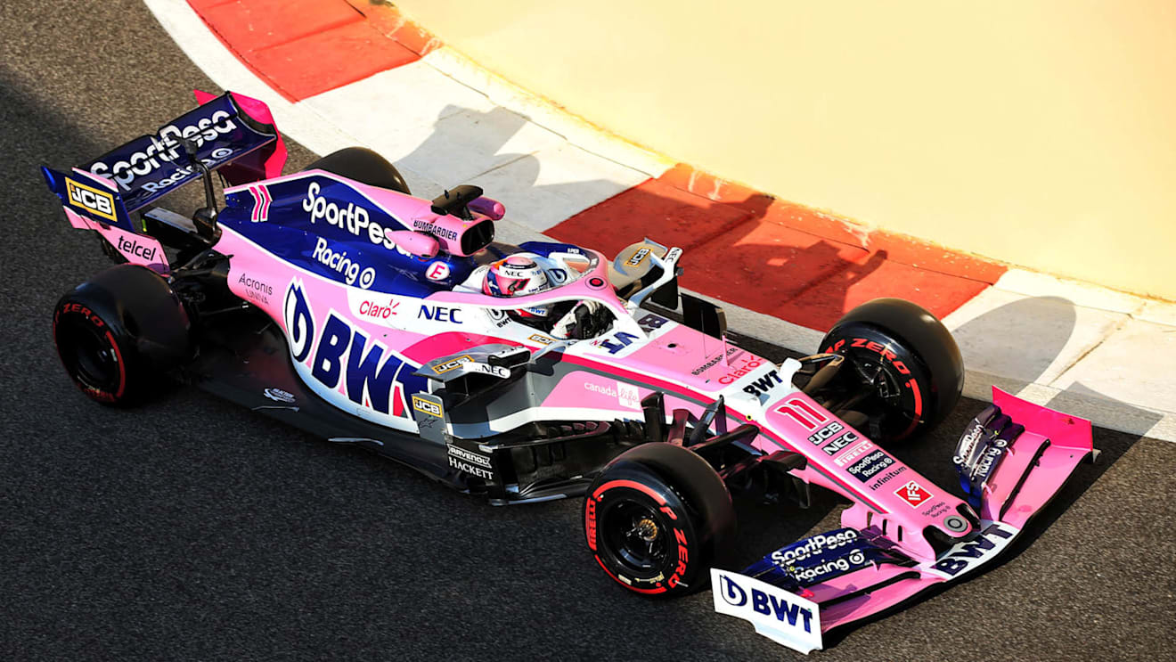 Sergio Perez (MEX) Racing Point F1 Team RP19.
03.12.2019. Formula 1 Testing, Yas Marina Circuit, Abu Dhabi, Tuesday.
- www.xpbimages.com, EMail: requests@xpbimages.com Â© Copyright: Batchelor / XPB Images