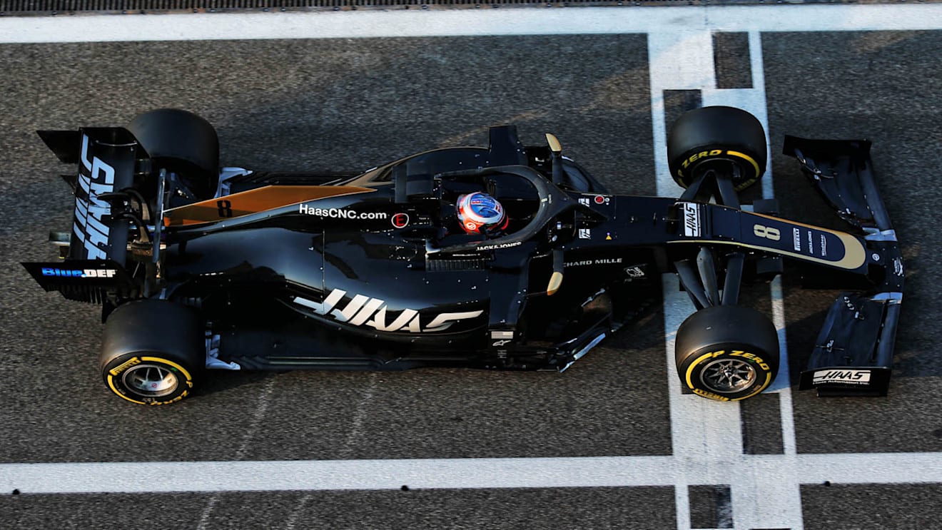 Romain Grosjean (FRA) Haas F1 Team VF-19.
03.12.2019. Formula 1 Testing, Yas Marina Circuit, Abu Dhabi, Tuesday.
- www.xpbimages.com, EMail: requests@xpbimages.com Â© Copyright: Batchelor / XPB Images