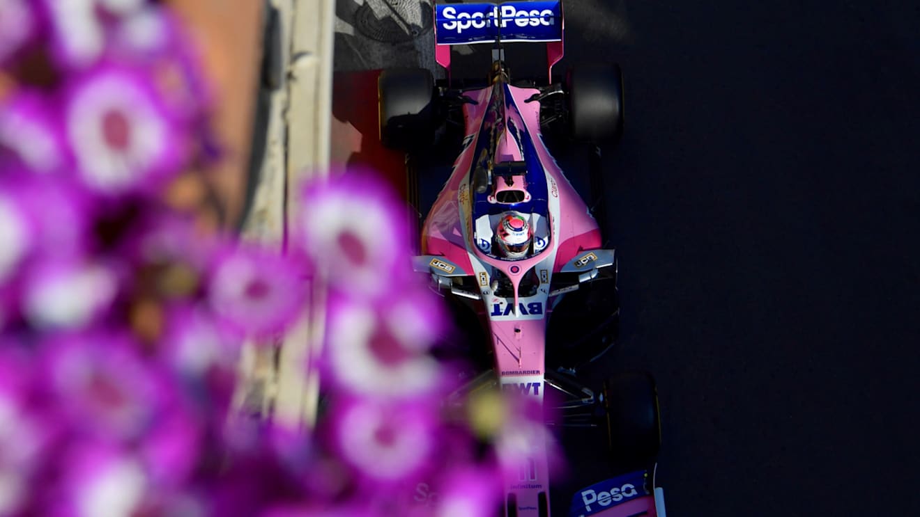 BAKU CITY CIRCUIT, AZERBAIJAN - APRIL 26: Sergio Perez, Racing Point RP19 during the Azerbaijan GP at Baku City Circuit on April 26, 2019 in Baku City Circuit, Azerbaijan. (Photo by Jerry Andre / Sutton Images)