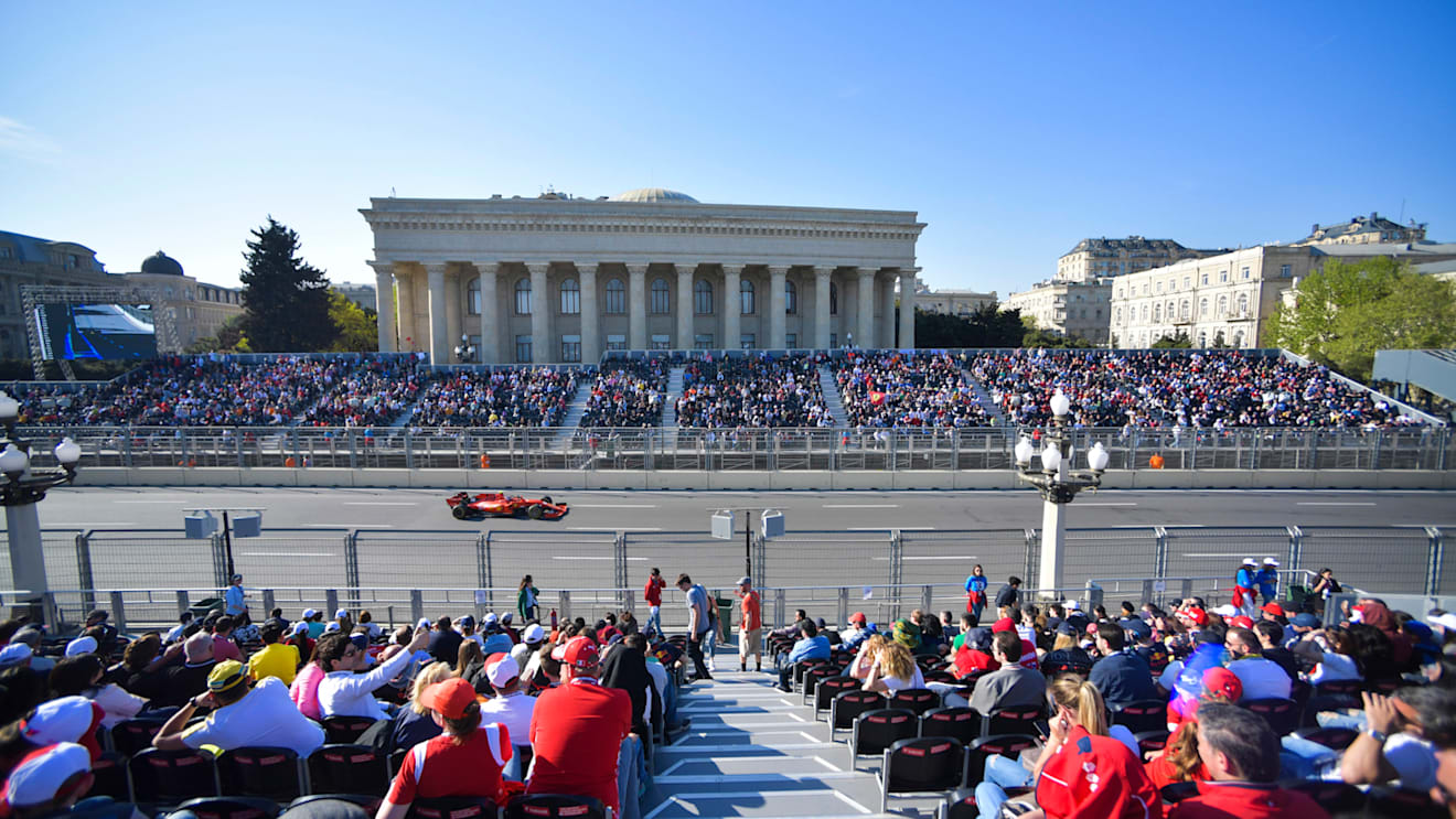 BAKU CITY CIRCUIT, AZERBAIJAN - APRIL 28: Charles Leclerc, Ferrari SF90 during the Azerbaijan GP at Baku City Circuit on April 28, 2019 in Baku City Circuit, Azerbaijan. (Photo by Simon Galloway / Sutton Images)