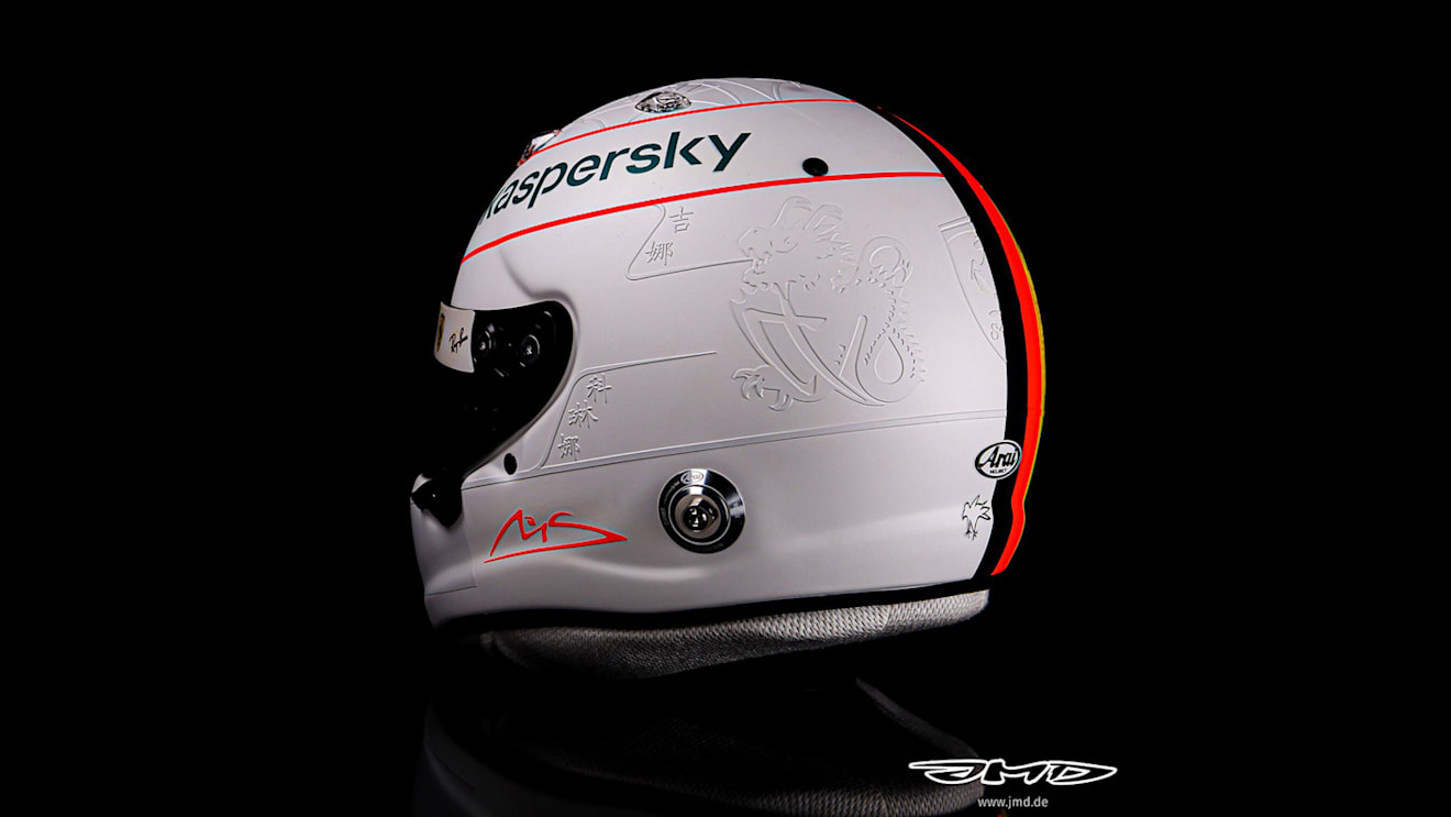 But on closer inspection, you can see the Chinese dragon that Schumacher sported on his helmet
