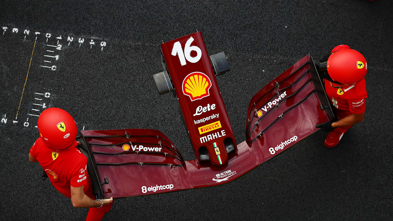 The front wing of the Ferrari SF1000