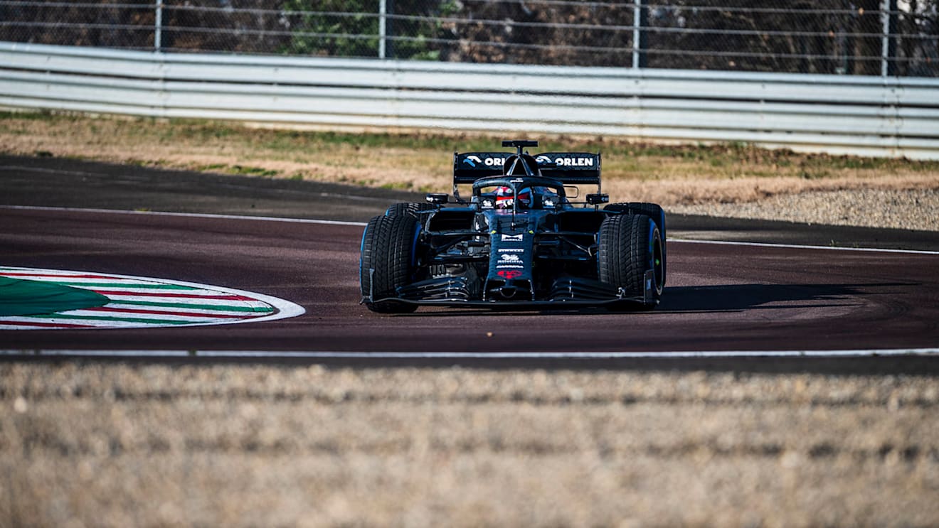Kimi puts the car through its paces