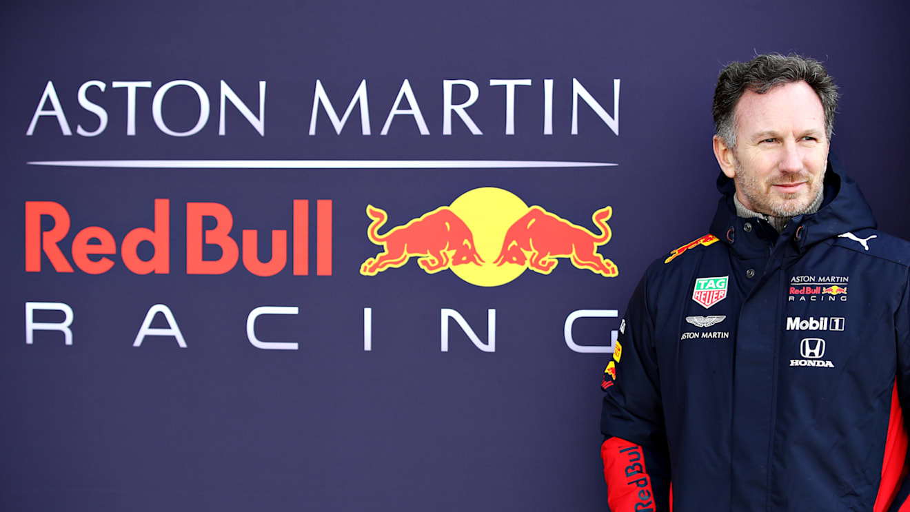 Red Bull Team Principal Christian Horner watches on with interest