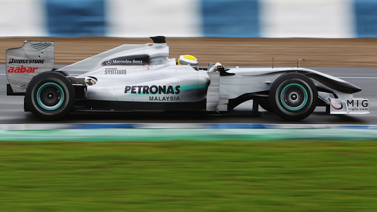 2010: Mercedes' first modern Grand Prix challenger, the MGP W01, was born out of a buyout of shock 2009 champions Brawn GP. Drivers Nico Rosberg and Michael Schumacher took the team to fourth in the championship, but would have to wait for a race win. On his return to F1 after a three-year hiatus, Michael Schumacher said: "It has been a lot of effort into this design. Mercedes has tried to create a lot of memories from the past to replicate what is the Silver Arrow..."